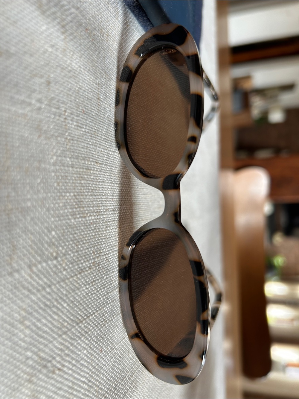 Le Specs Tortoiseshell Round Sunglasses in Brown